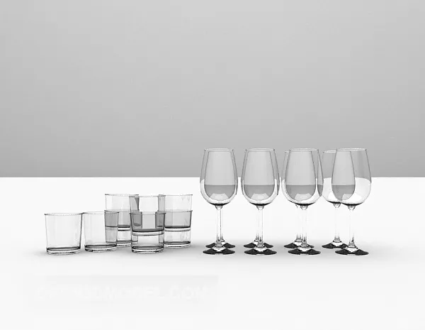 Kitchen Glass Pack 3d model Kitchen Glass Pack 3d model