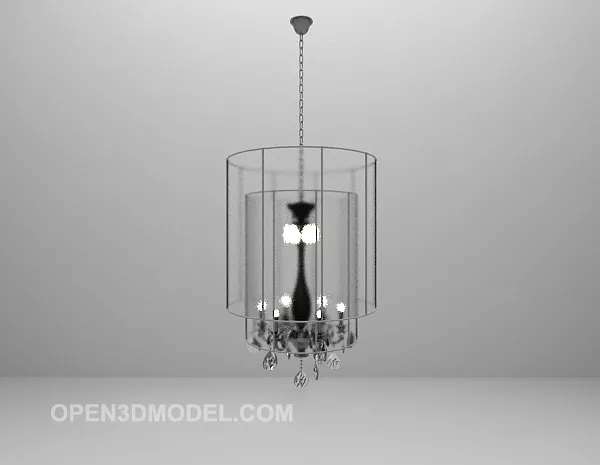 Iron Cage Shaped Chandelier Furniture 3d model Iron Cage Shaped Chandelier Furniture 3d model