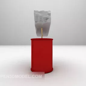 Red Painted Furniture Of Furnishings 3d model
