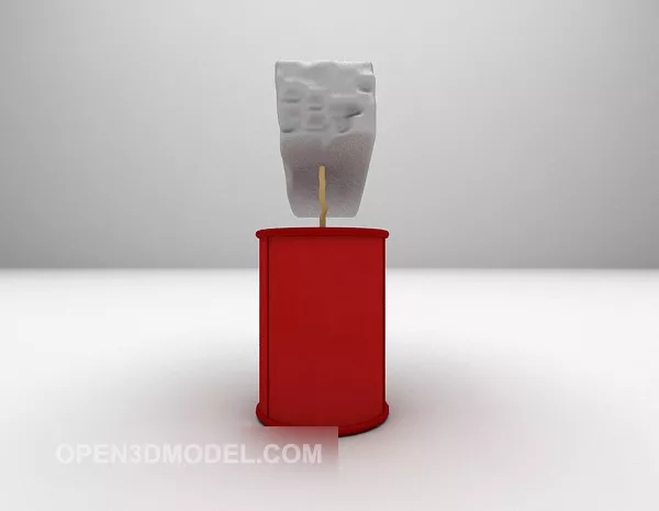 Red Painted Furniture Of Furnishings 3d model Red Painted Furniture Of Furnishings 3d model