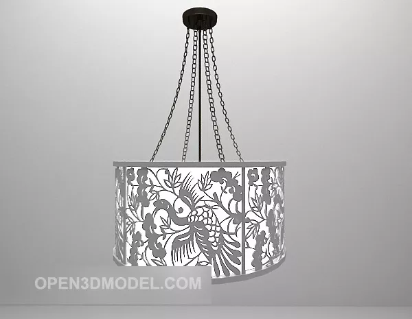 Large Iron Carving Chandelier Furniture 3d model Large Iron Carving Chandelier Furniture 3d model