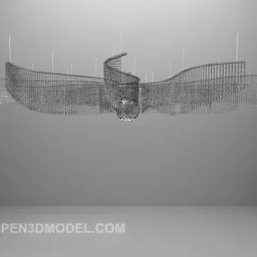 Fan Shaped Diamond Chandelier 3d model