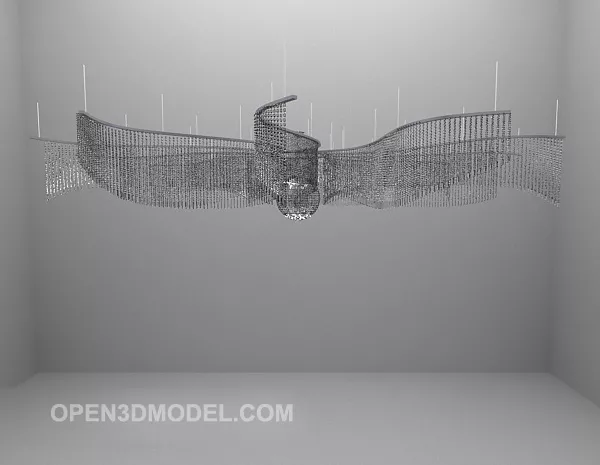 Fan Shaped Diamond Chandelier 3d model Fan Shaped Diamond Chandelier 3d model