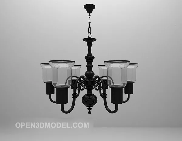 European Retro Iron Chandelier Furniture 3d model European Retro Iron Chandelier Furniture 3d model