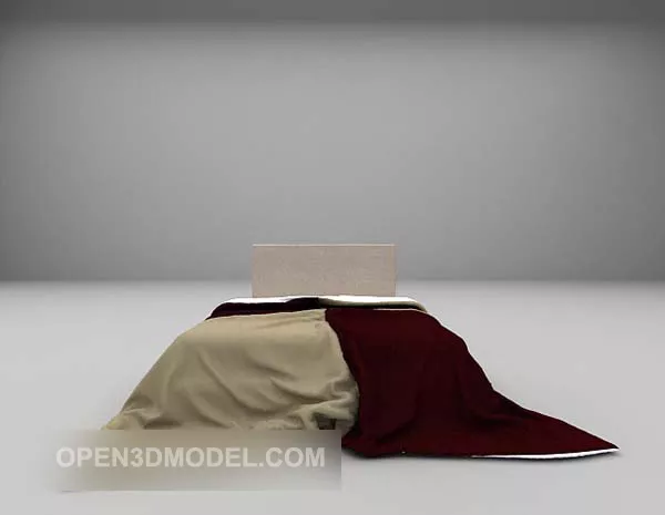 Bedroom Blanket Wrinkled 3d model