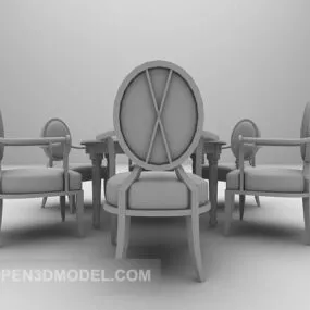 Vintage European Table Furniture 3d model