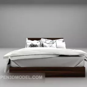 Modern Bed Double Style Furniture 3d model