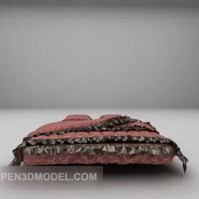 Red Double Bed Furniture V1 3d model