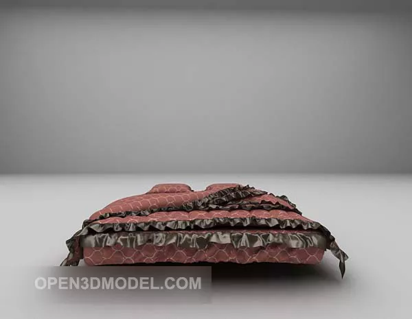 Red Double Bed Furniture V1 3d model Red Double Bed Furniture V1 3d model