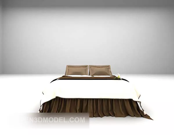 White Bed Furniture V1 3d model White Bed Furniture V1 3d model