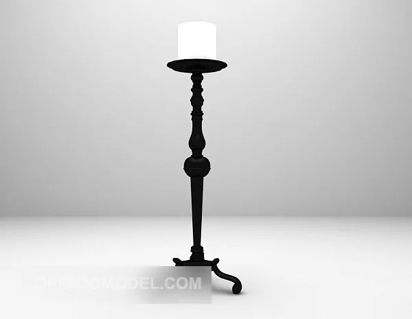European Black Wooden Candlestick 3d model European Black Wooden Candlestick 3d model