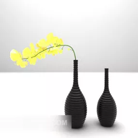 Black Vase Decoration Furniture 3d model