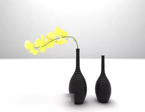 Black Vase Decoration Furniture 3d model Black Vase Decoration Furniture 3d model