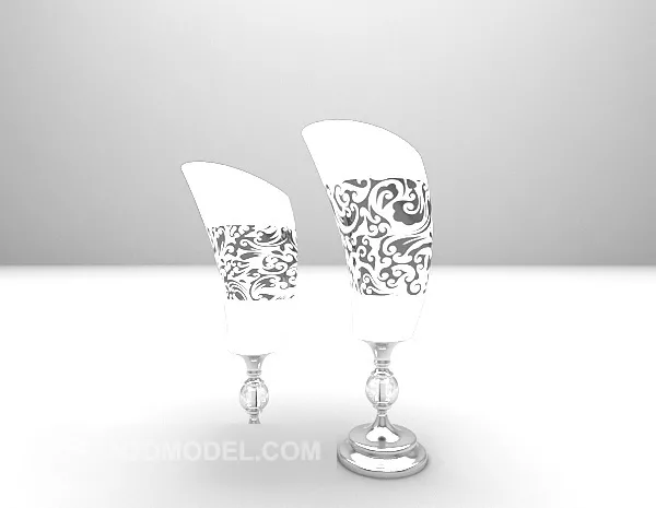 Silver Table Lamp Set-up Furniture 3d model Silver Table Lamp Set-up Furniture 3d model