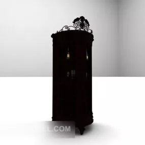 Black Tube Showcase Furniture 3d model