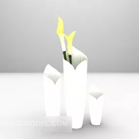 Home White Vase Furniture 3d model