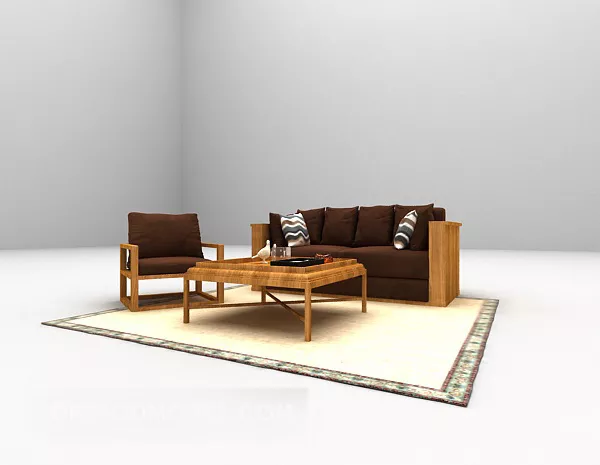 Brown Carpet Vintage Pattern 3d model