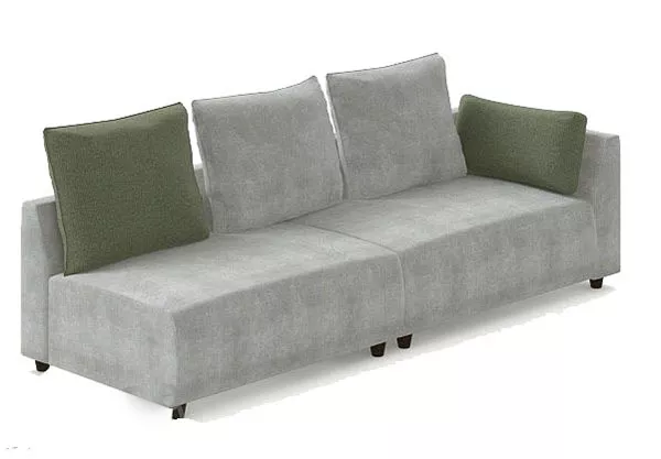 Grey Fabric Three-person Sofa Furniture 3d model Grey Fabric Three-person Sofa Furniture 3d model