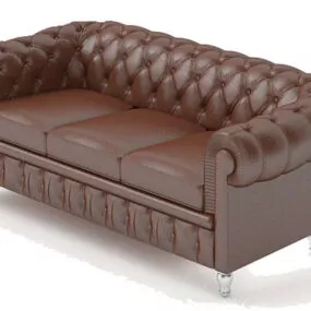 Red Leather Sofa Furniture 3d model