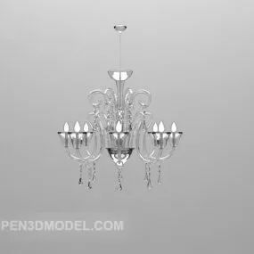Iron Silver Chandelier Furniture 3d model