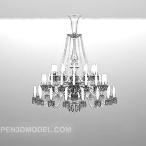 Classic Candles Chandelier Furniture 3d model