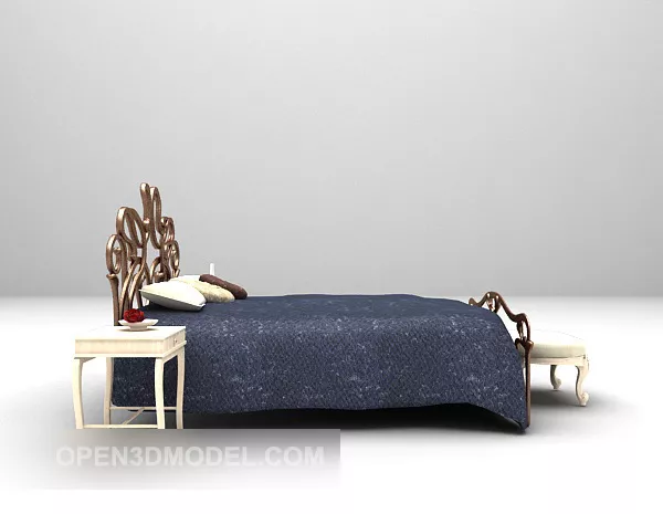 Single Wood Bed Furniture 3d model Single Wood Bed Furniture 3d model