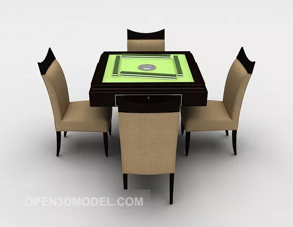 Mahjong Table Chair Furniture 3d model Mahjong Table Chair Furniture 3d model