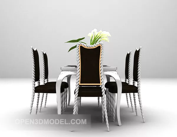 European Home Dinning Table Furniture 3d model European Home Dinning Table Furniture 3d model