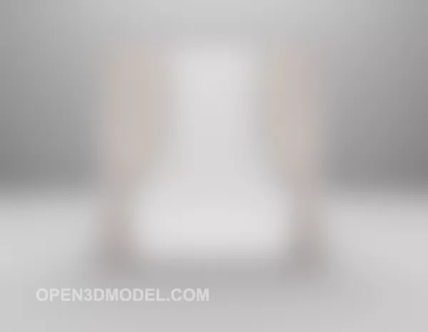Curtain Two Layer With Top Panel 3d model