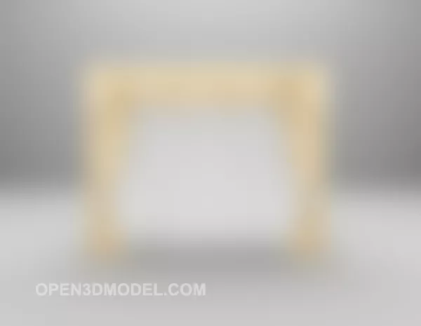 Yellow Textile Curtain With Hanger 3d model