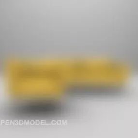 Yellow Leather Multiplayer Sofa 3d model