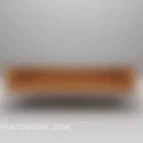 Yellow Leather Sofa 3d model