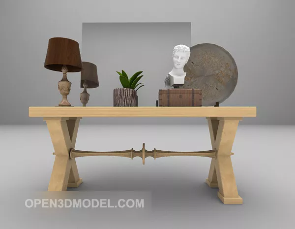 Wood Display Cabinet Table 3d model Wood Display Cabinet Table 3d model