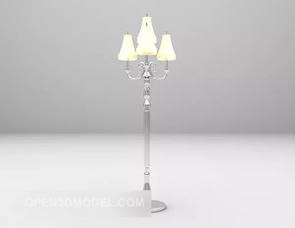 Vintage White Shade Floor Lamp 3d model Vintage White Shade Floor Lamp 3d model