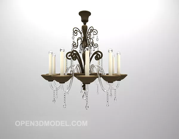 Iron Chandelier Vintage Style 3d model Iron Chandelier Vintage Style 3d model