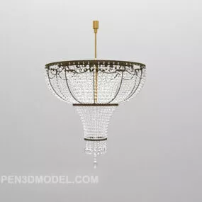Living Room Crystal Chandelier V1 3d model
