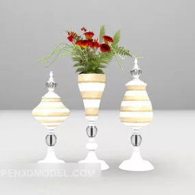 Vase Decoration With Flower 3d model