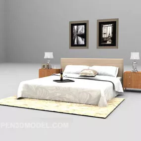 Simple Style Double Bed V2 3d model