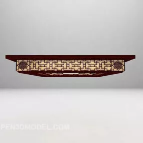 Wood Chandelier Chinese Modern Style 3d model