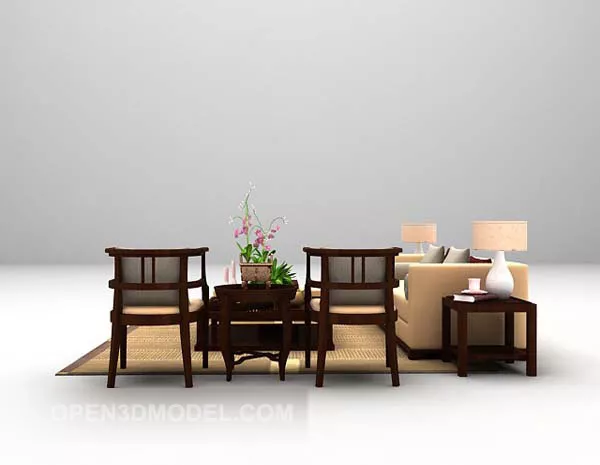 Modern Multiplayer Sofa With Wiid Chair 3d model Modern Multiplayer Sofa With Wiid Chair 3d model