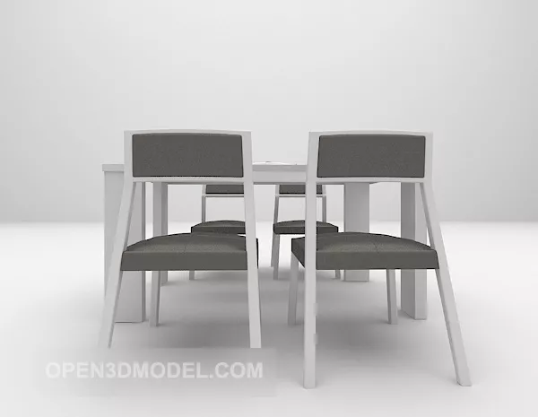 Dinning Simple Table And Chairs 3d model Dinning Simple Table And Chairs 3d model