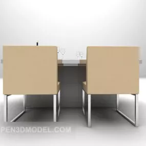 Modern Style Dinning Table And Chair 3d model