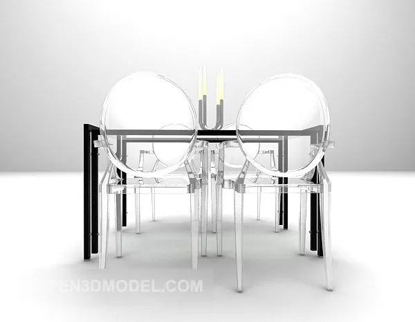 Modern Dinning Set Table And Chair 3d model Modern Dinning Set Table And Chair 3d model