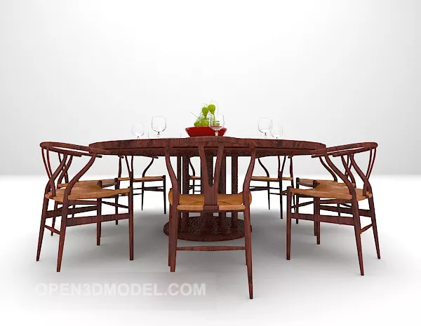 Chinese Table Wooden Chair 3d model Chinese Table Wooden Chair 3d model