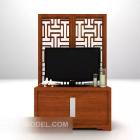 Tv Cabinet Wooden Decor 3d model