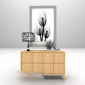 Modern Edge Cabinet With Decoration 3d model