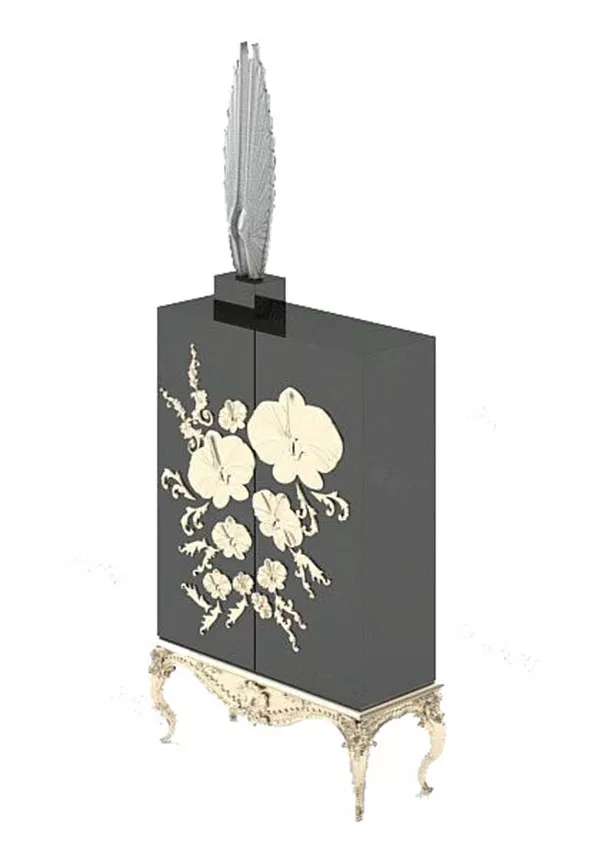 Flower Pattern Side Cabinet 3d model Flower Pattern Side Cabinet 3d model