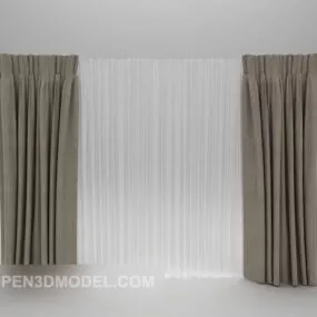Floor Curtain Brown White Color 3d model