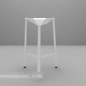 White Plastic Bar Chair 3d model