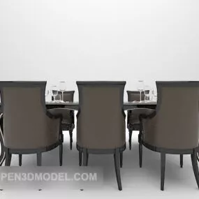 European Home Minimalist Dining Table 3d model